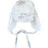 Winter Tie Hat, Snowflake on White Foil - Hats - 4 - thumbnail