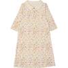 Pretty Garden 3/4 Sleeve Dress, Beige - Dresses - 1 - thumbnail