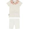 Scalloped Collar 2-Piece Set, White & Rose - Mixed Apparel Set - 1 - thumbnail