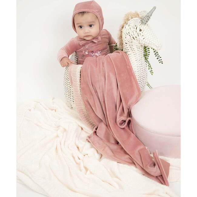 Cherry Blossom Long Sleeve Footie, Beige