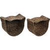 Felix Cat Shaped Hand Woven Water Hyacinth Nesting Pet Toy Organizer Baskets, Brown (Set of 2) - Storage - 1 - thumbnail
