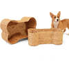 Digby Bone Shaped Large Hand Woven Water Hyacinth Nesting Pet Toy Organizer Baskets, Natural (Set of 2) - Storage - 3