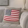 Handmade Pillow Cover Hand Felted Wool - American Flag Gray - 20" Arcadia Home - Decorative Pillows - 2