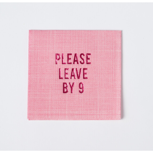 Please Leave by 9, Pink Disposable Cocktail Napkin