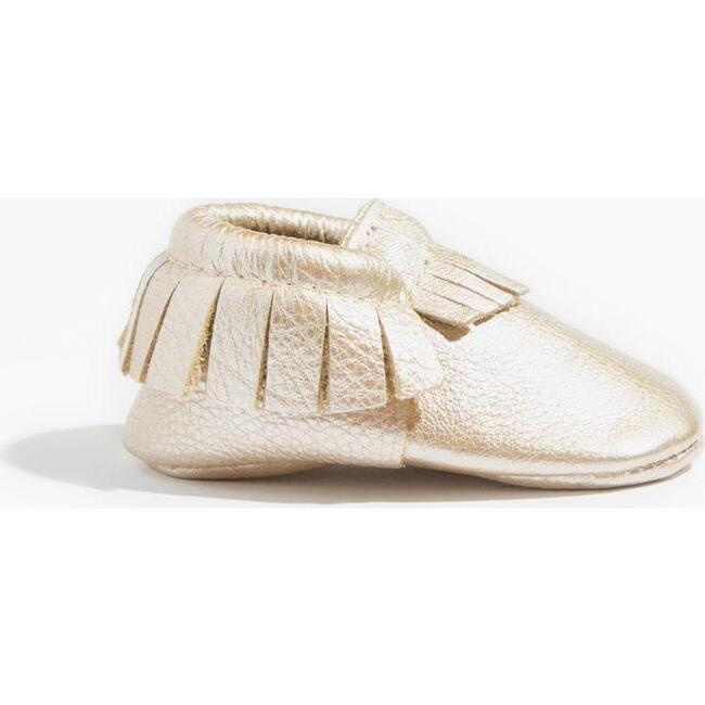 Moccasin Baby Shoe Hard Sole, Platinum - Crib Shoes - 3