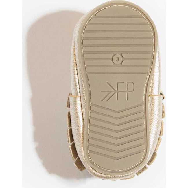 Moccasin Baby Shoe Hard Sole, Platinum - Crib Shoes - 5