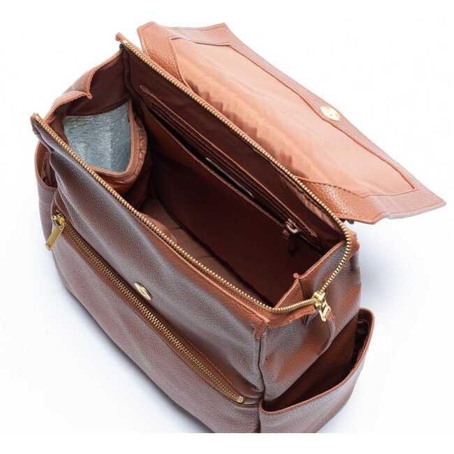 Mini Classic Diaper Bag II, Cognac - Diaper Bags - 6