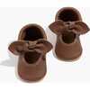 Knotted Bow Baby Shoe Soft Sole, Chestnut - Crib Shoes - 1 - thumbnail