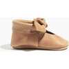 Knotted Bow Baby Shoe Soft Sole, Weathered Brown - Crib Shoes - 2