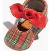 Knotted Bow Baby Shoe Soft Sole, Holly Tartan - Crib Shoes - 3 - thumbnail