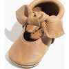 Knotted Bow Baby Shoe Soft Sole, Weathered Brown - Crib Shoes - 3