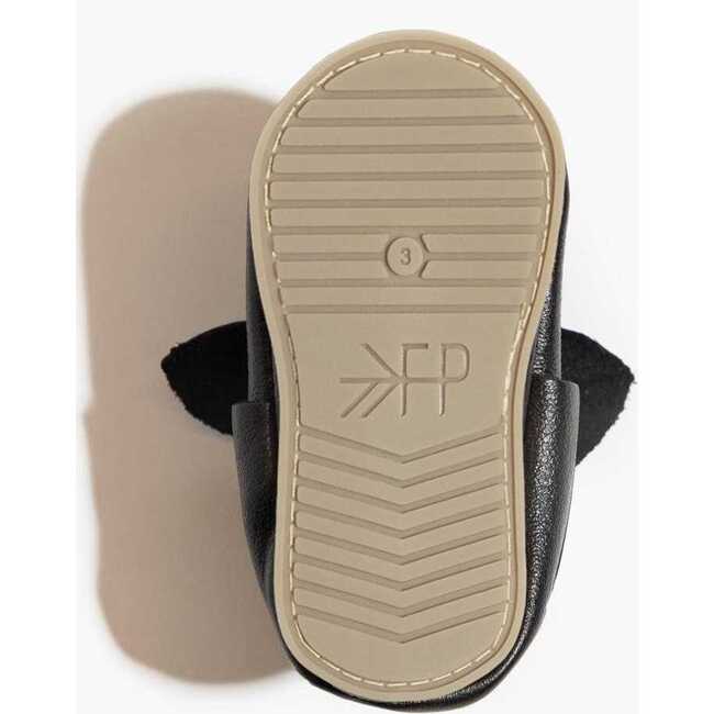 Knotted Bow Baby Shoe Soft Sole, Ebony - Crib Shoes - 7