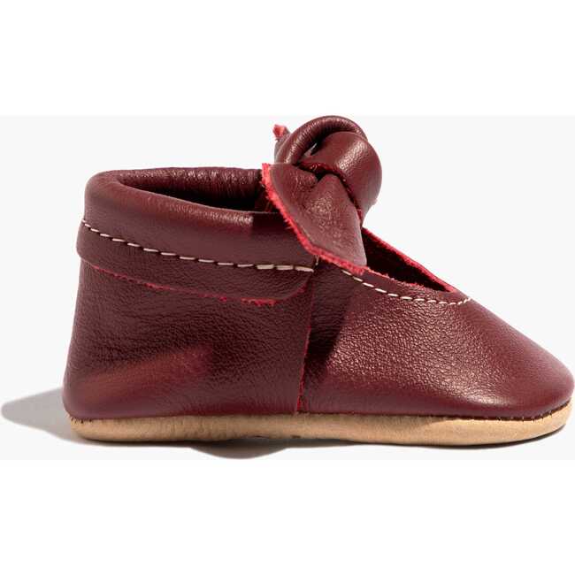 Knotted Bow Baby Shoe Soft Sole, Winterberry - Crib Shoes - 3