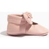Knotted Bow Baby Shoe Soft Sole, Blush - Crib Shoes - 3 - thumbnail