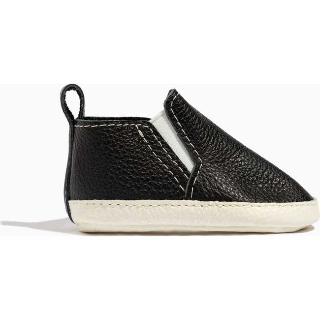 Slip On Baby Shoe Hard Sole, Ebony - Crib Shoes - 4