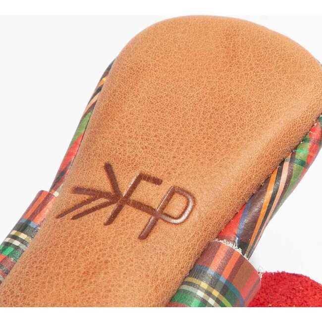 Knotted Bow Baby Shoe Hard Sole, Holly Tartan - Crib Shoes - 4