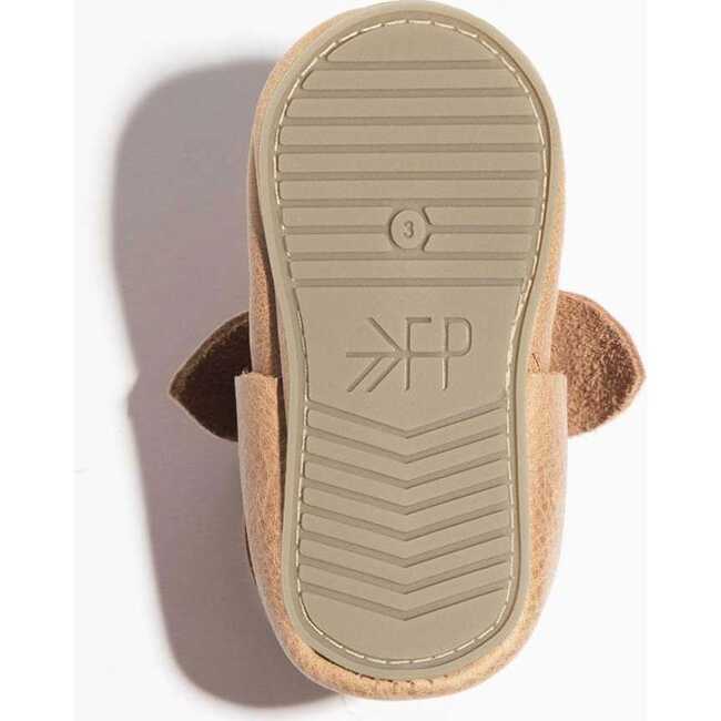 Knotted Bow Baby Shoe Hard Sole, Weathered Brown - Crib Shoes - 6