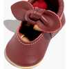 Knotted Bow Baby Shoe Hard Sole, Winterberry - Crib Shoes - 2