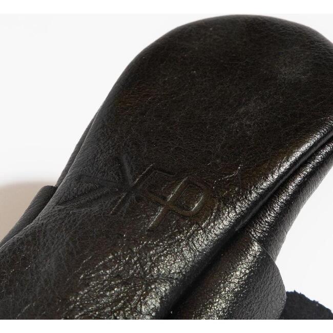 Knotted Bow Baby Shoe Hard Sole, Ebony - Crib Shoes - 6