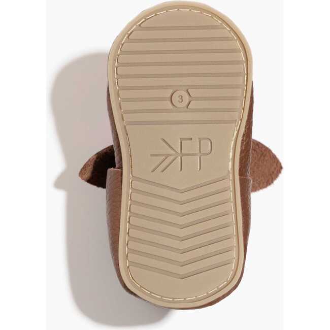 Knotted Bow Baby Shoe Hard Sole, Chestnut - Crib Shoes - 5
