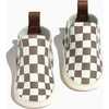Check Slip On Baby Shoe Soft Sole, Chocolate - Crib Shoes - 1 - thumbnail