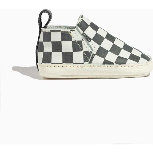 Check Slip On Baby Shoe Hard Sole, Ebony - Crib Shoes - 3