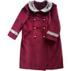 Colette Pea Coat, Burgundy - Coats - 1 - thumbnail