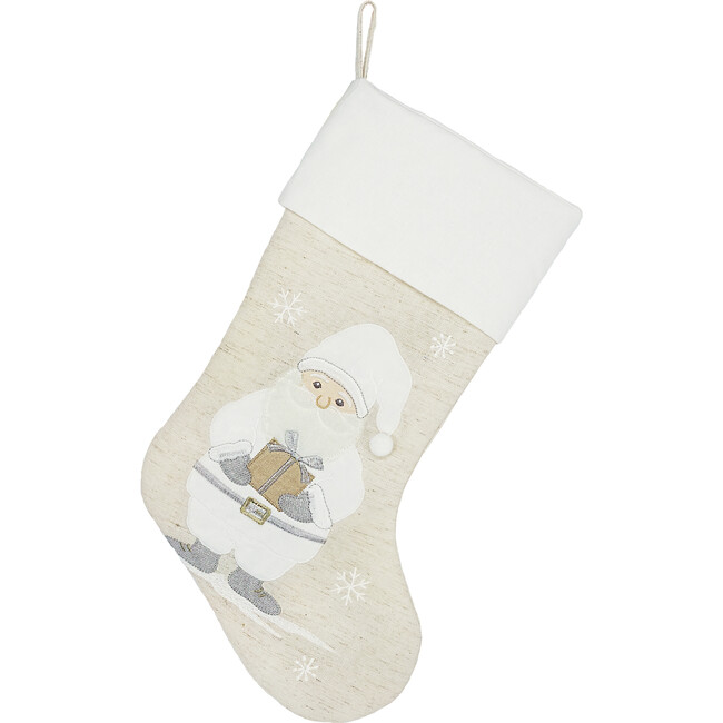Nordic Santa Stocking, White
