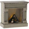 Fireplace, Mouse - Off white - Doll Accessories - 3