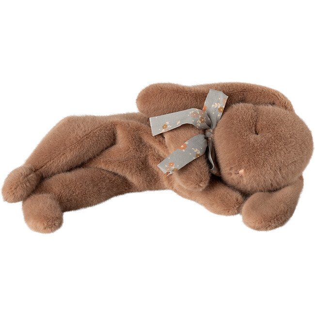 Sleeping bunny plush, Small - Soft brown