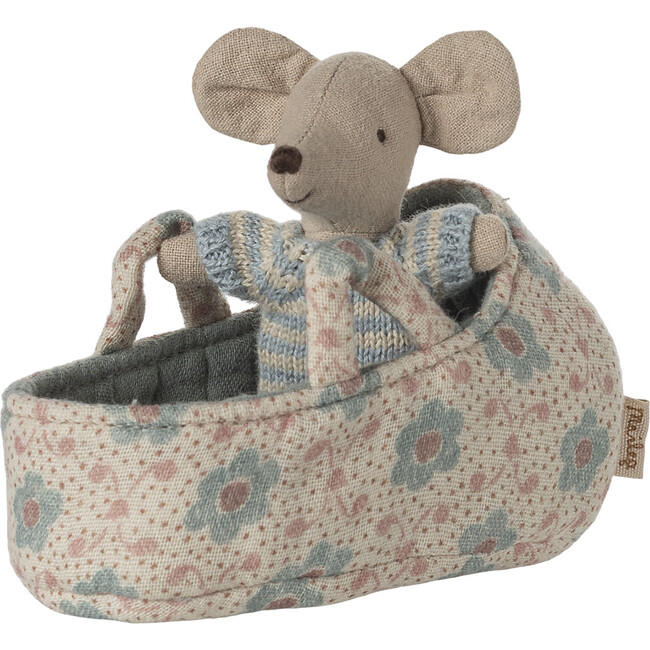Baby mouse in carry cot - Blue