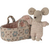 Baby mouse in carry cot - Rose - Dolls - 1 - thumbnail