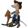 Cowboy mouse on rocking horse, Little brother - Dolls - 1 - thumbnail