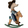 Cowboy mouse on rocking horse, Little brother - Dolls - 2
