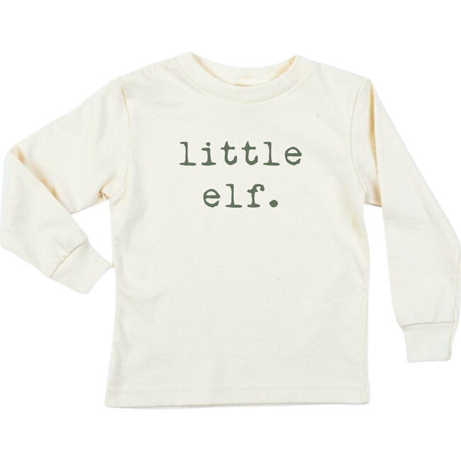 Little Elf Organic Kids T-Shirt, Long Sleeve Olive