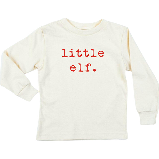 Little Elf Organic Kids T-Shirt, Long Sleeve Red