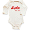 Santa Baby Organic Baby Bodysuit, Long Sleeve Red - Onesies - 2