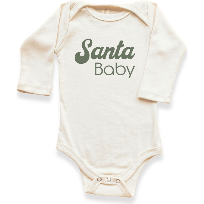 Santa Baby Organic Baby Bodysuit, Long Sleeve Red - Onesies - 4
