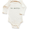 Be Merry Organic Cotton Baby Bodysuit, Long Sleeve Olive - Onesies - 2