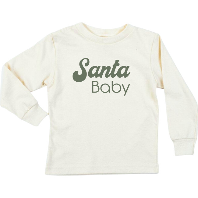 Santa Baby Organic Kids T-Shirt, Long Sleeve Olive