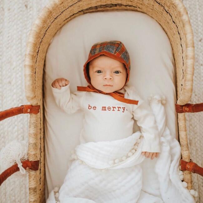 Be Merry Organic Cotton Baby Bodysuit, Long Sleeve Olive - Onesies - 4