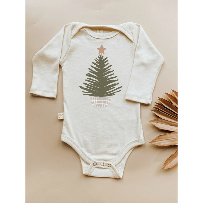 Holiday Tree Organic Baby Bodysuit, Long Sleeve