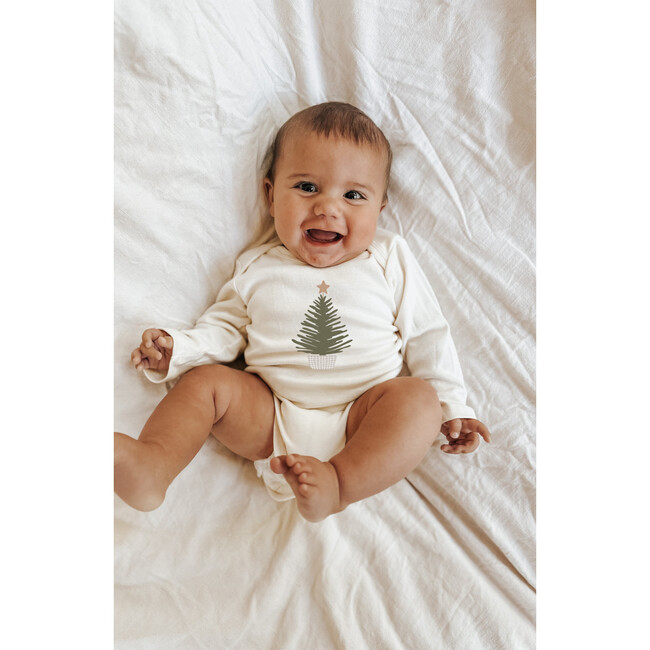 Holiday Tree Organic Baby Bodysuit, Long Sleeve