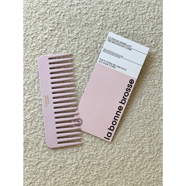 The Large Detangling Comb in Acetate, Pink