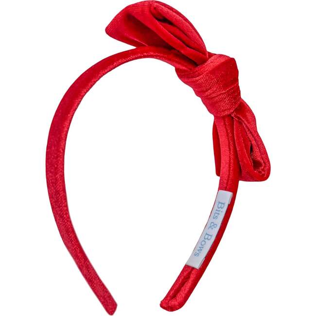 Velvet Bow Headband, Red