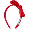 Velvet Bow Headband, Red - Headbands - 1 - thumbnail