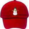 Snowman Baseball Hat. Red - Hats - 1 - thumbnail