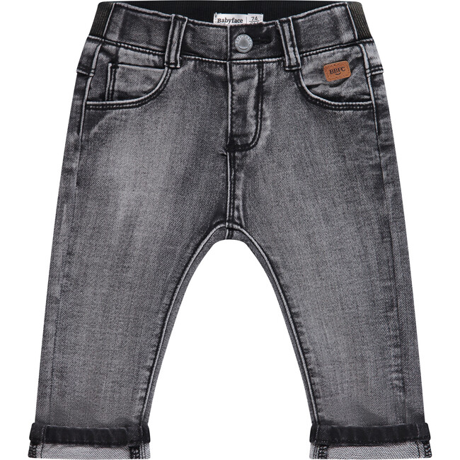Washed Charcoal Jogger Denim, Dark Grey Denim