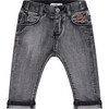 Washed Charcoal Jogger Denim, Dark Grey Denim - Jeans - 1 - thumbnail