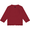 Textured Heart Embellished Long Sleeve, Scarlet - T-Shirts - 2